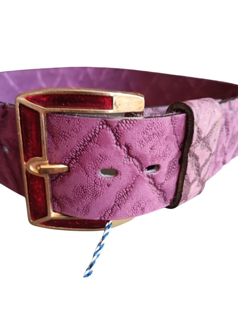 Mod Belt 28 Purple True Vintage 1960's NWT NOS Purple Leather Tandy USA Leisure